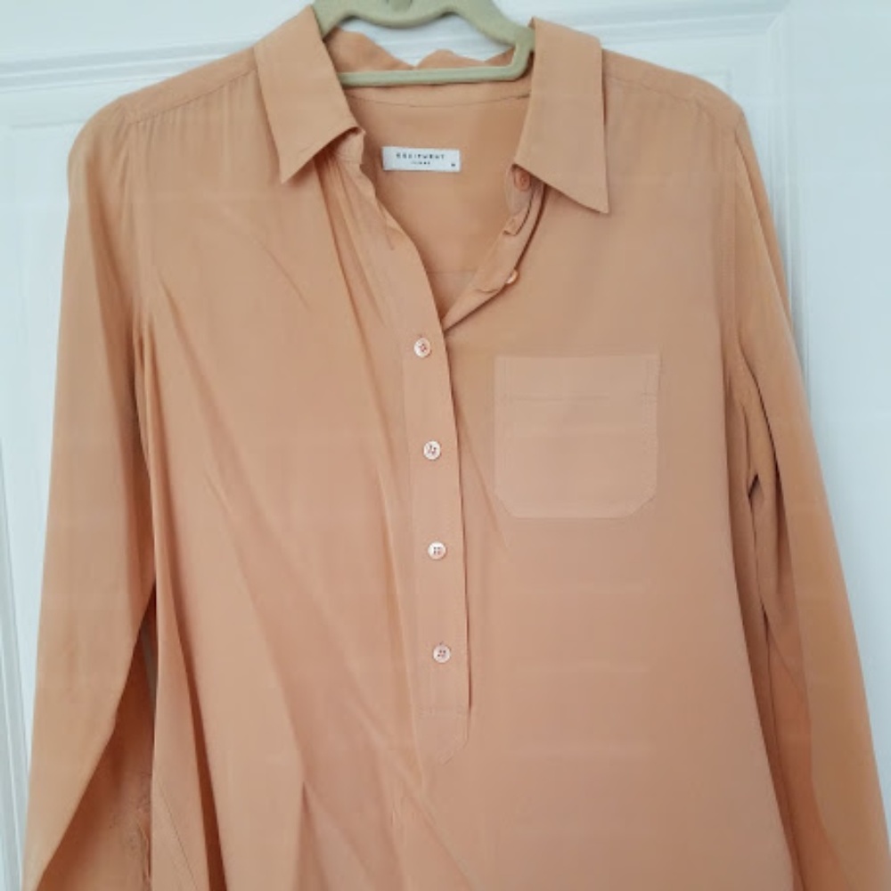 Equipment Peach Silk Blouse- Size Medium